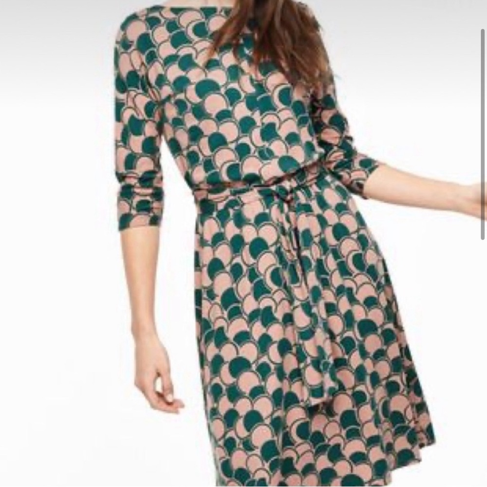 Boden Erica Dress pink and green size 8L